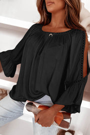 Rose Lace Ruffle Blouse