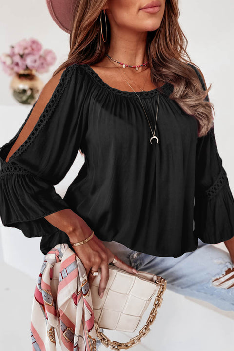 Rose Lace Ruffle Blouse