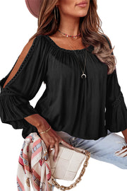 Rose Lace Ruffle Blouse