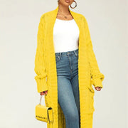 Lazy Pocket Long Twist Sweater Coat