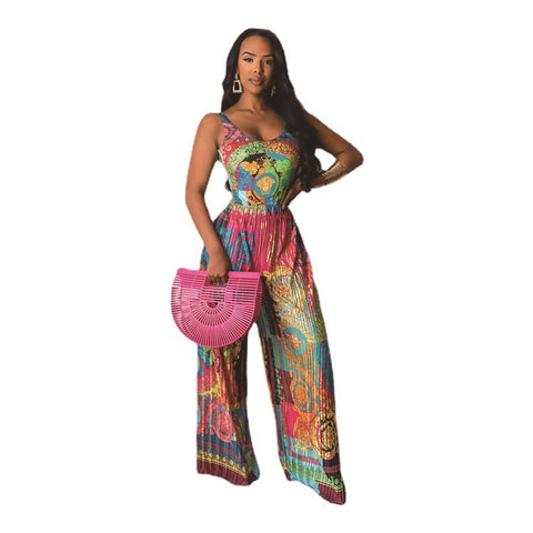 Printed Low back Jumpsuit