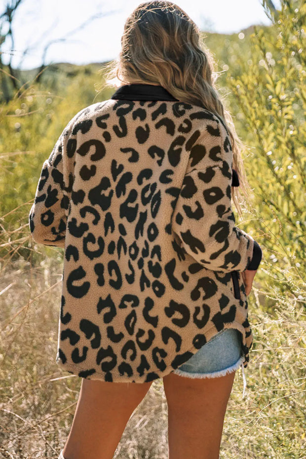 Leopard Button Up Jacket