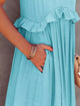 Tiered Ruffle Maxi Dress with Pockets