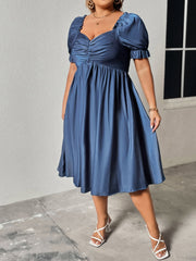 Denim Sweetheart Neck Dress