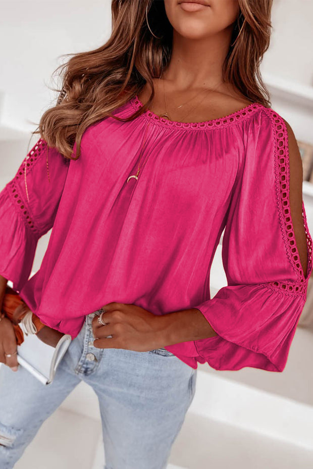 Rose Lace Ruffle Blouse