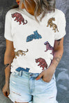 White Sequin Tiger T Shirt