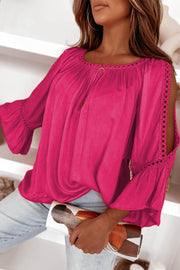 Rose Lace Ruffle Blouse