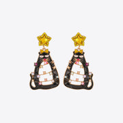 Rhinestone Alloy Cat Earrings