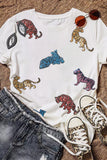 White Sequin Tiger T Shirt