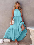 Tiered Ruffle Maxi Dress with Pockets