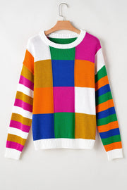 Color Block Long Sleeve Sweater